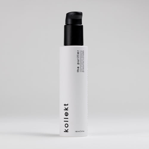 The Purifier Gentle, pH-Balanced fragrance free Face Wash Bottle Standing up
